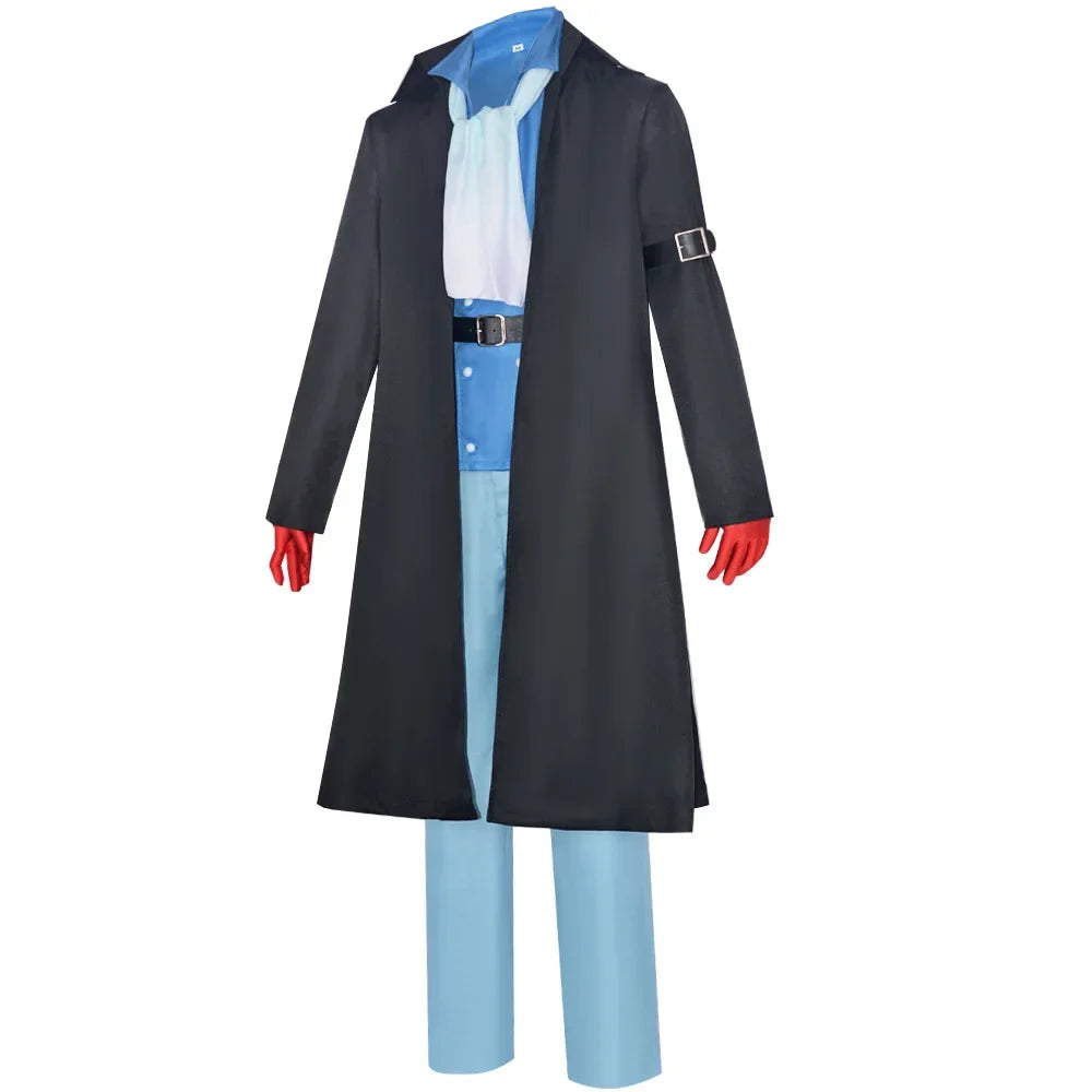 One Piece Sabo Cosplay Costume – Men’s Anime Uniform Set with Cloak, Coat, Vest, Shirt, Pants & Hat for Halloween Party Outfit