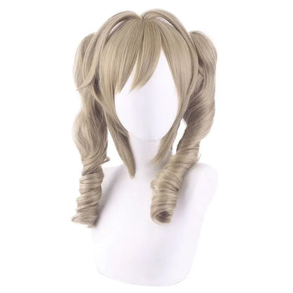 Genshin Impact Barbara Style Cosplay Wig – Synthetic Split Ponytail Heat Resistant Anime Costume Wig with Hair Clips for Party & Convention Wear