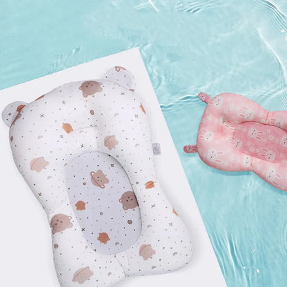 Tapete de soporte para bañera de bebé recién nacido – Cojín de baño plegable antideslizante para bebés, almohadilla de bañera de seguridad con diseño de dibujos animados para baby shower, soporte cómodo para lactancia y baño