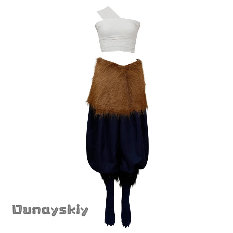Anime Demon Slayer Hashibira Inosuke Cosplay Costume | Unisex S–L Outfit with Pig Mask for Halloween, Carnival & Comic Con
