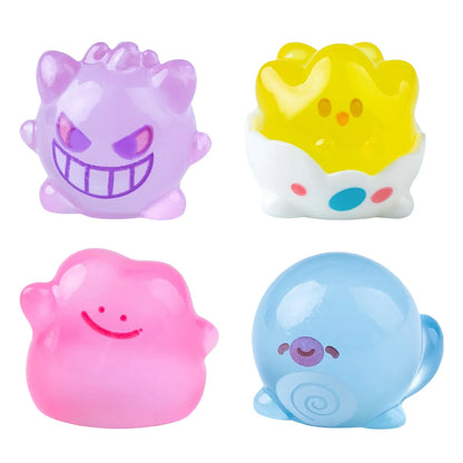 6PCS/SET Pokémon Anime Figures – Pikachu, Gengar, Bulbasaur & Charmander Luminous Cute Model Ornaments for Collection & Gifts