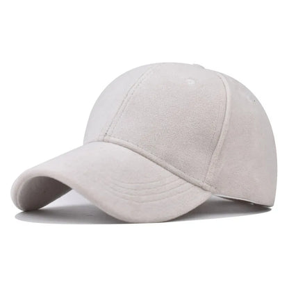 Casquette de baseball rétro en suède uni – Casquette snapback réglable hip hop pour hommes et femmes, casquette de style urbain à visière en fausse fourrure pour le printemps et l'automne