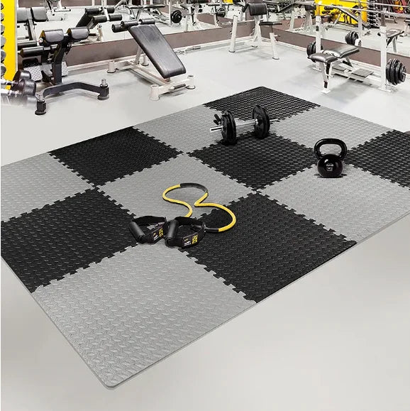 16 Tapis de Yoga emboîtables en EVA – 30x30CM Dalles de Sol Protectrices Antidérapantes pour Salle de Sport à Domicile, Yoga, Entraînements de Fitness & Exercices en Intérieur