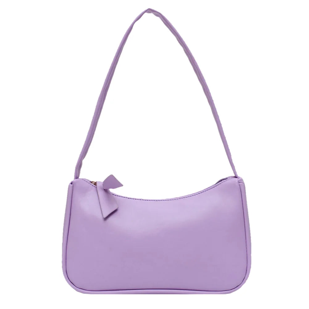 Bolso de hombro retro de piel sintética para mujer – Bolso de mano de moda con asa superior, monedero informal de color sólido para mujer