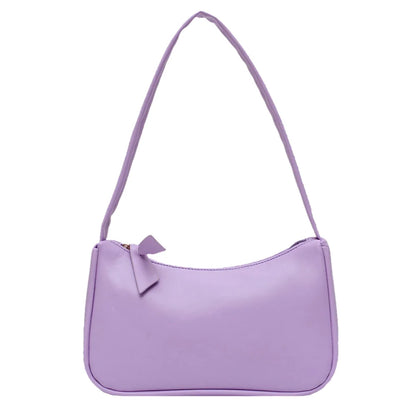 Bolso de hombro retro de piel sintética para mujer – Bolso de mano de moda con asa superior, monedero informal de color sólido para mujer