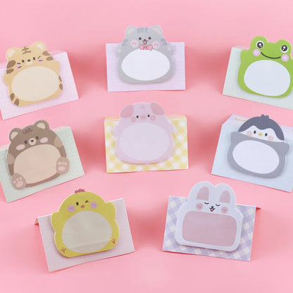 8 Packs Cartoon Animal Sticky Notes – Cute Shaped Memo Pads with Colorful Creative Designs for Office, School, Journaling & Stationery Use