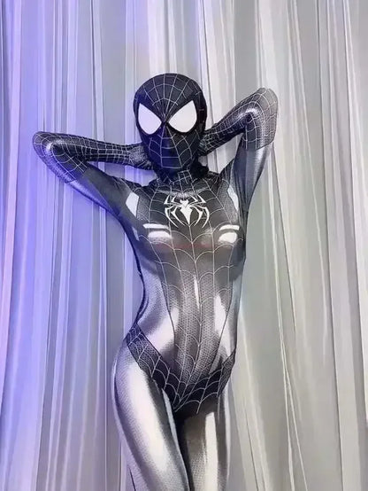 Spider Superhero Women Cosplay Costume – Black Cat 3D Print Bodysuit Jumpsuit