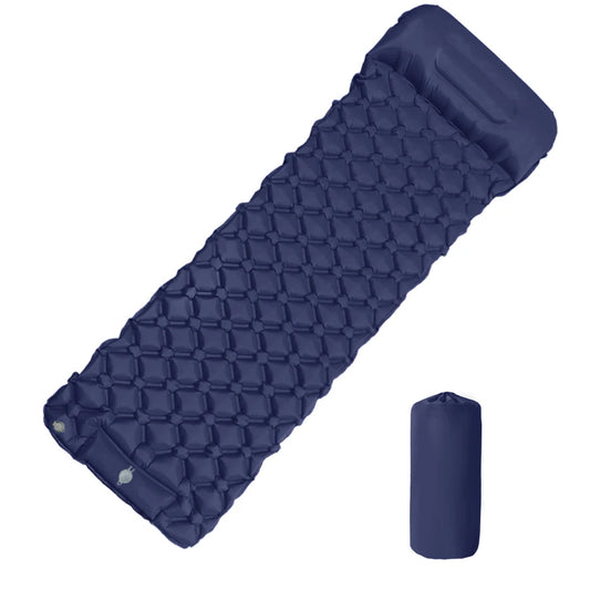 Colchoneta inflable de acampada para exteriores – Esterilla de aire ultraligera con bomba y almohada integradas para senderismo, mochilismo, viajes y aventuras al aire libre