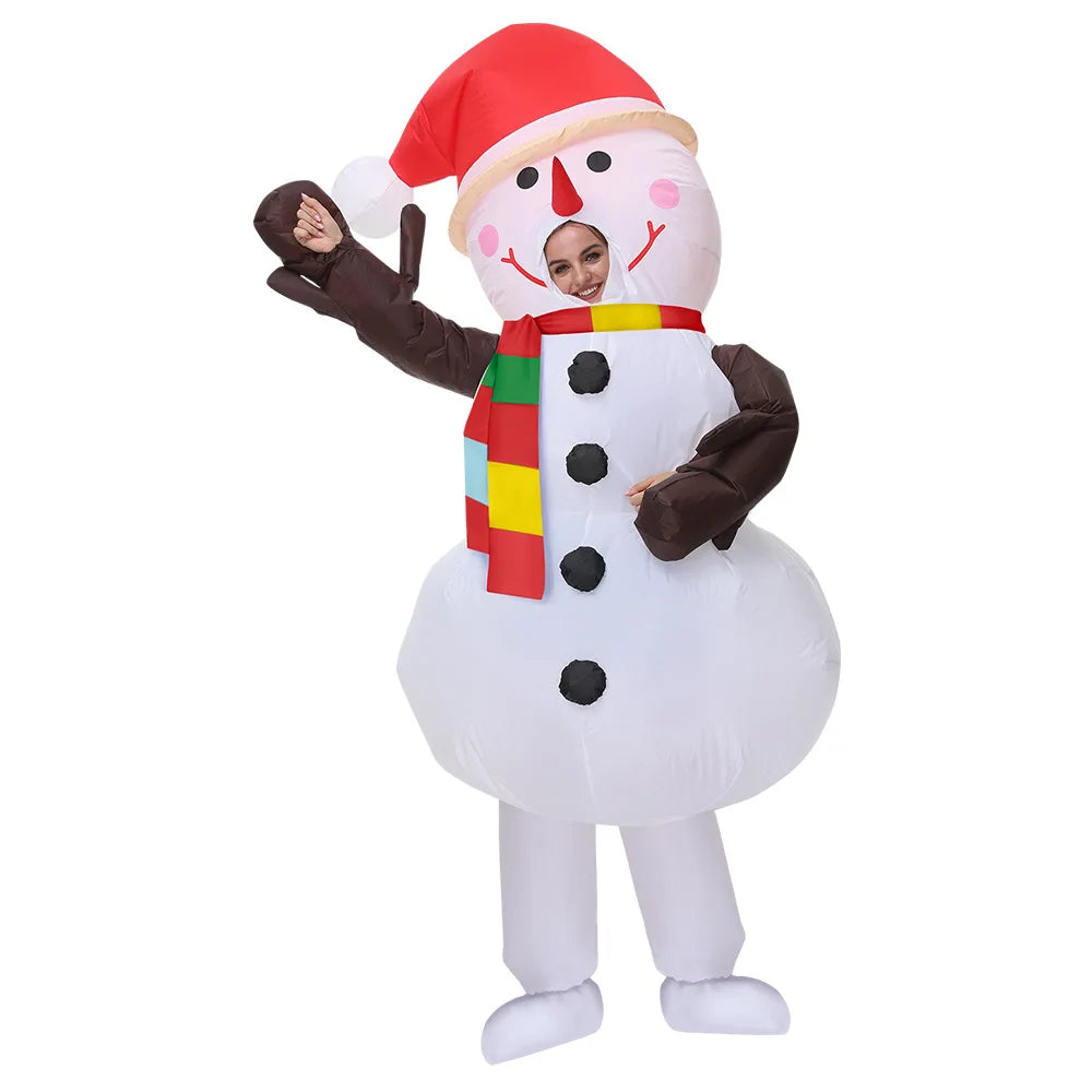 Adult Inflatable Christmas Costumes Santa Claus Christmas Tree Snowman Cosplay Suit for Halloween, Purim, Fancy Dress Parties and Holiday Celebrations