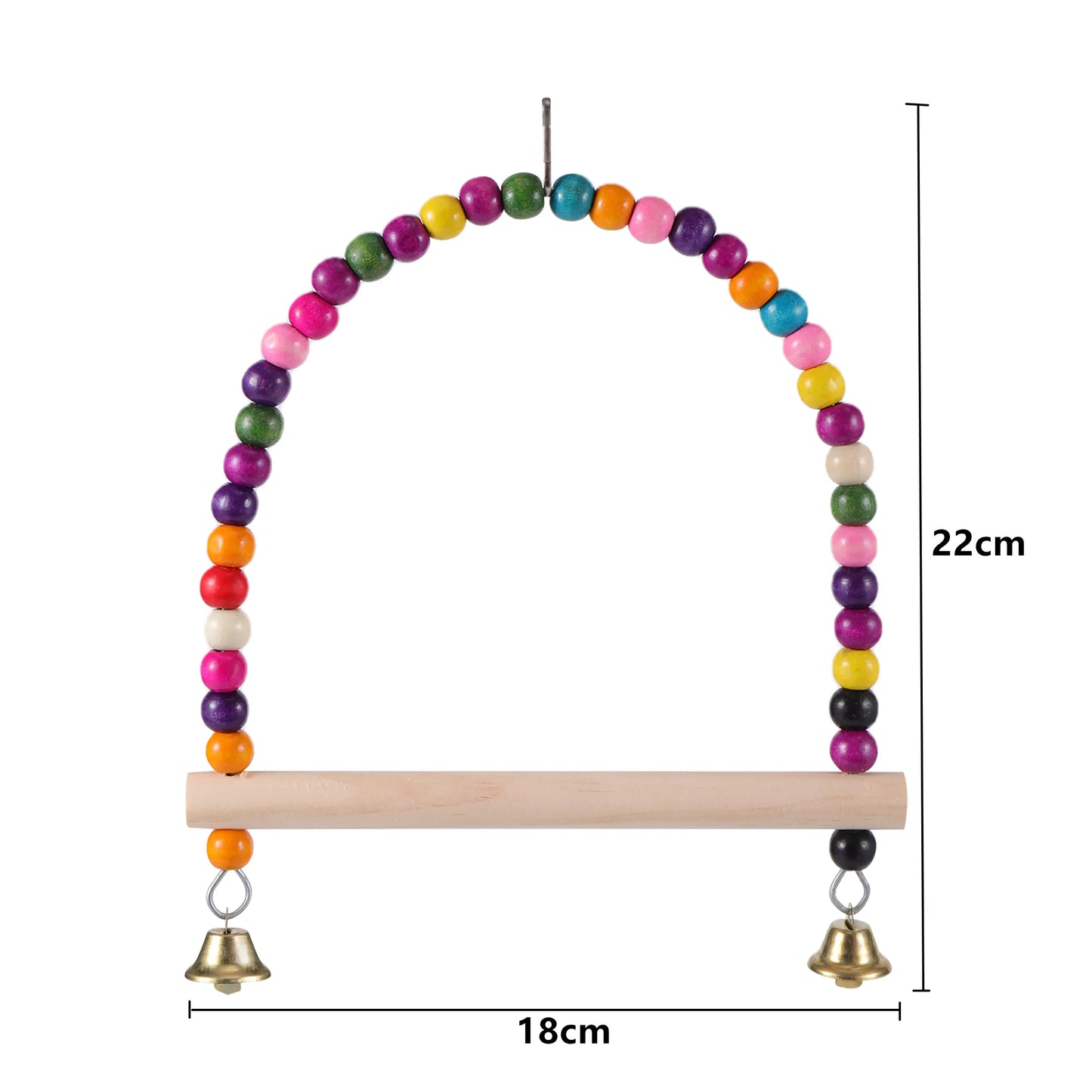 Bird Cage Hanging Toy – Parrot Swing, Chew & Training Toy with Bell, Perch, Ladder & Hammock for Small Birds