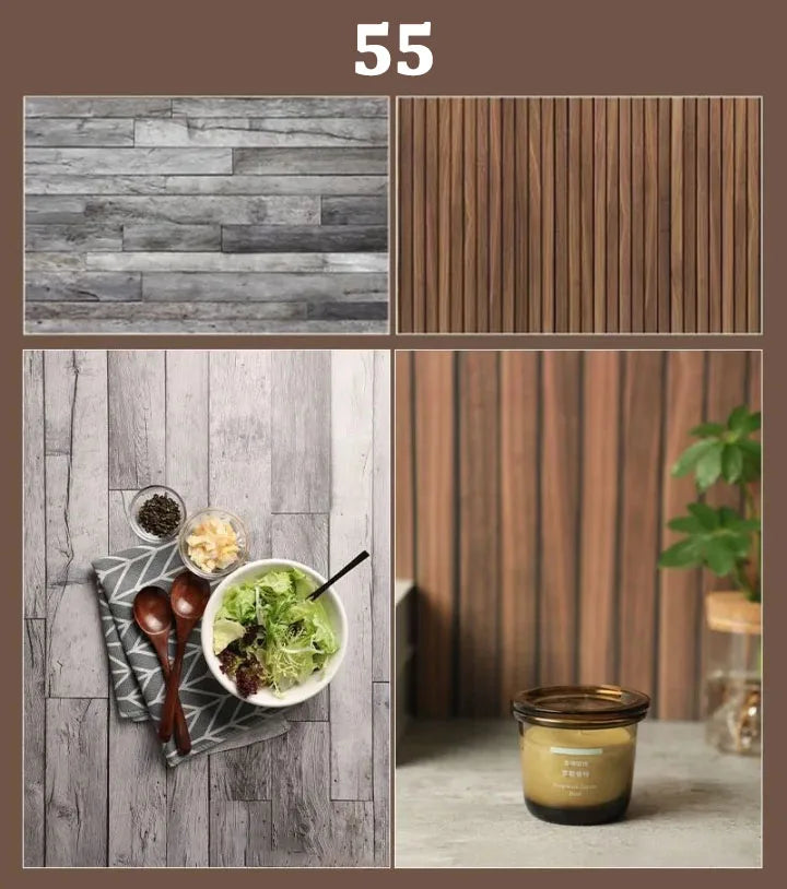 Double-Sided Wood Grain & Marble Photography Backdrop Board 57 × 87 cm – Waterproof Photo Background for Product Photography
