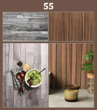 Double-Sided Wood Grain & Marble Photography Backdrop Board 57 × 87 cm – Waterproof Photo Background for Product Photography