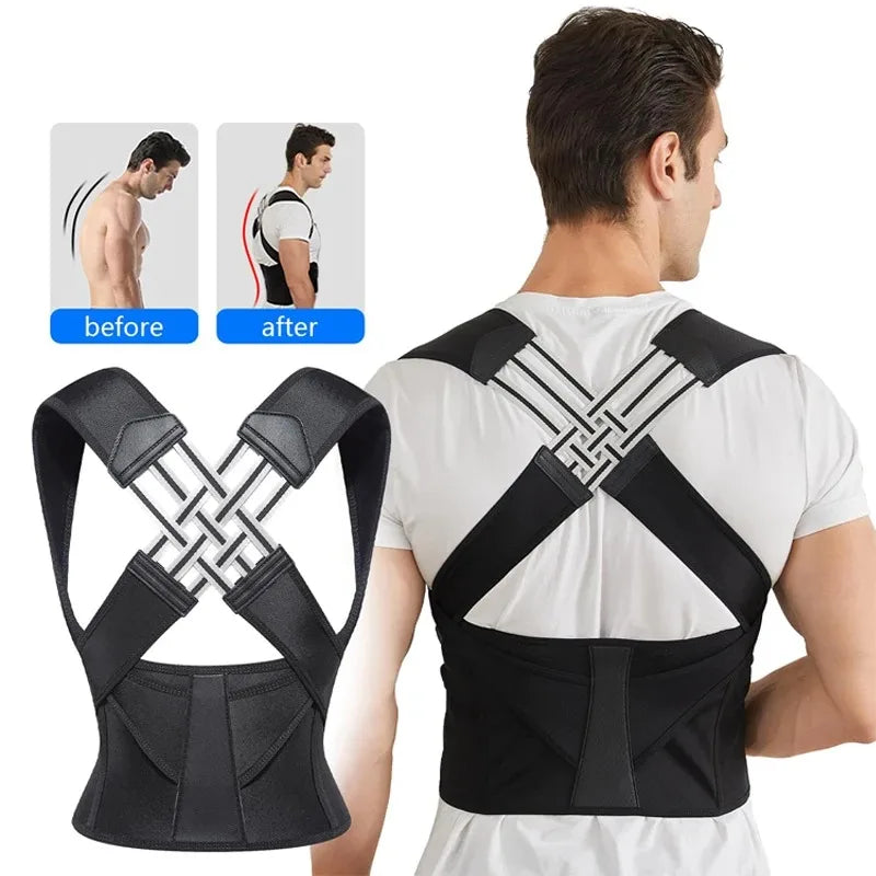 Ceinture correctrice de posture réglable – Soutien d'épaule respirant pour femmes, étudiants et enfants, soutien d'alignement du dos