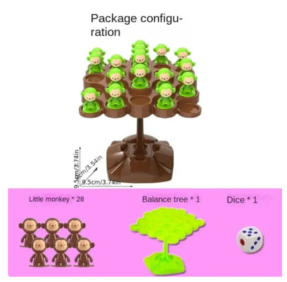 Jeu de l'arbre d'équilibre du singe – Jouet d'entraînement à la concentration et à l'équilibre pour enfants, jeu de société interactif parent-enfant, jouet de développement des compétences éducatives de la série musicale pliable
