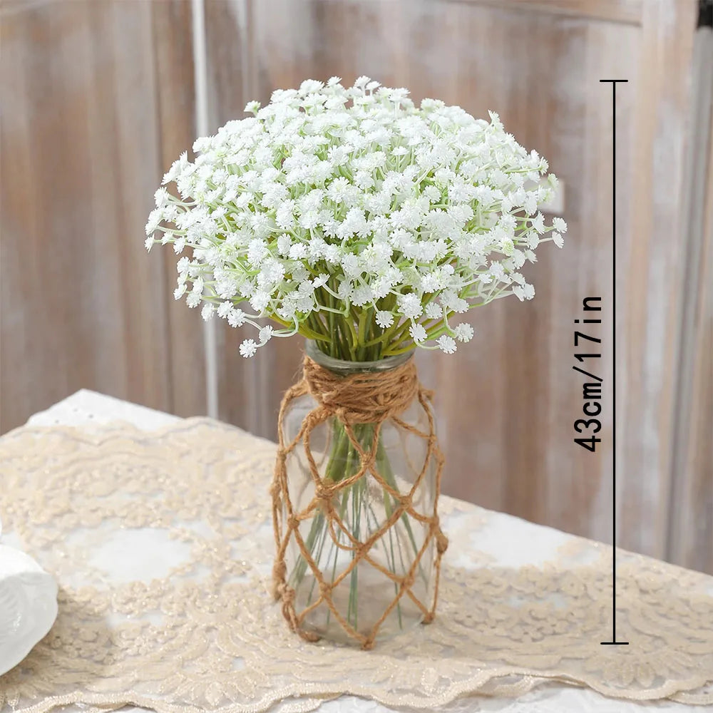 50 Fleurs Artificielles Souffle de Bébé – Gypsophile Fausses Tiges Florales Réalistes pour Bouquets de Mariage, Décoration Nuptiale, Décoration de Maison et Événements