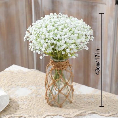50 Fleurs Artificielles Souffle de Bébé – Gypsophile Fausses Tiges Florales Réalistes pour Bouquets de Mariage, Décoration Nuptiale, Décoration de Maison et Événements