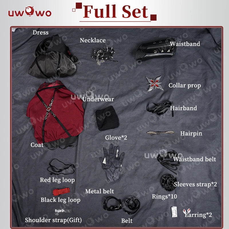 UWOWO Genshin Impact Arlecchino “The Knave” Cosplay Costume – Music Concert / Halloween Outfit