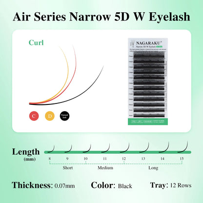 NAGARAKU V Shape Premade Eyelash Extensions – 2D/3D/4D/5D W Volume Fans for Natural Soft Fluffy Volume Lash Look