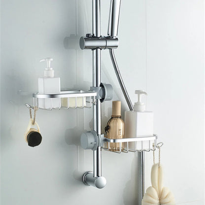 Aluminum Sink Caddy Sponge Holder Faucet Storage Rack Soap Drain Organizer for Kitchen & Bathroom