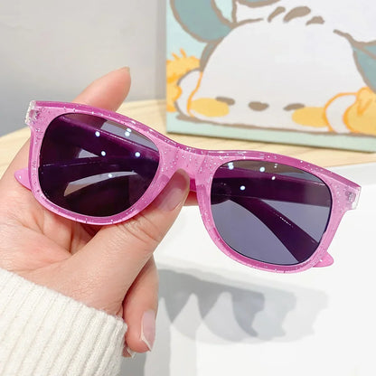 Kids' Colorful Shiny Sunglasses – Trendy & Cute Fashion Eyewear for Girls, Bright New Year Shades for Children's Outdoor Wear