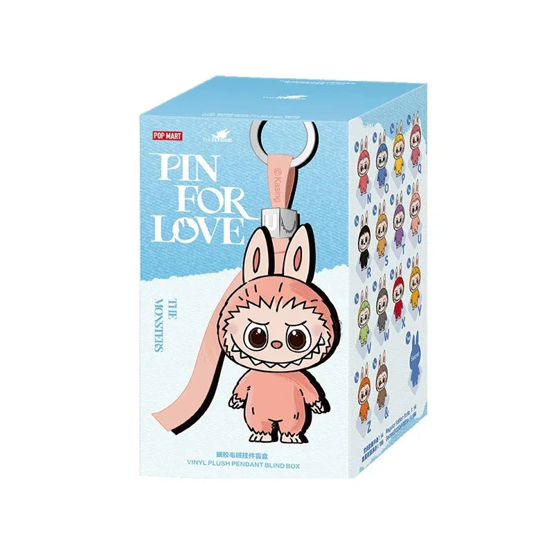 POP MART LABUBU The Monsters Pin for Love Series Blind Box – V4 Figurine d'action de collection A-Z de style anime, cadeau surprise