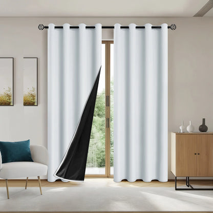 Lot de 2 rideaux occultants – Panneaux de fenêtre isolants thermiques anti-UV pour chambre et salon