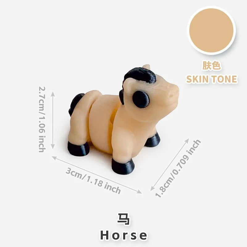 10/50 unidades de figuras de mini animales impresas en 3D – Modelos de simulación de dibujos animados móviles, juguetes coleccionables bonitos, decoración de escritorio y set de regalo de cumpleaños
