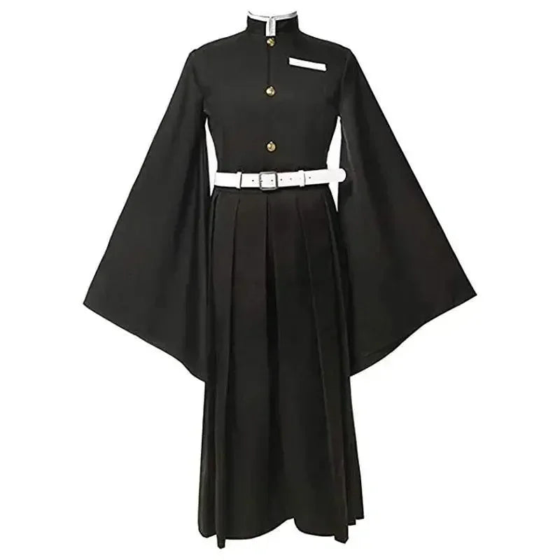 Demon Slayer Kisatsutai Uniform Cosplay Costume & Wig Set – Anime Halloween Party Outfit for Convention & Roleplay Wear