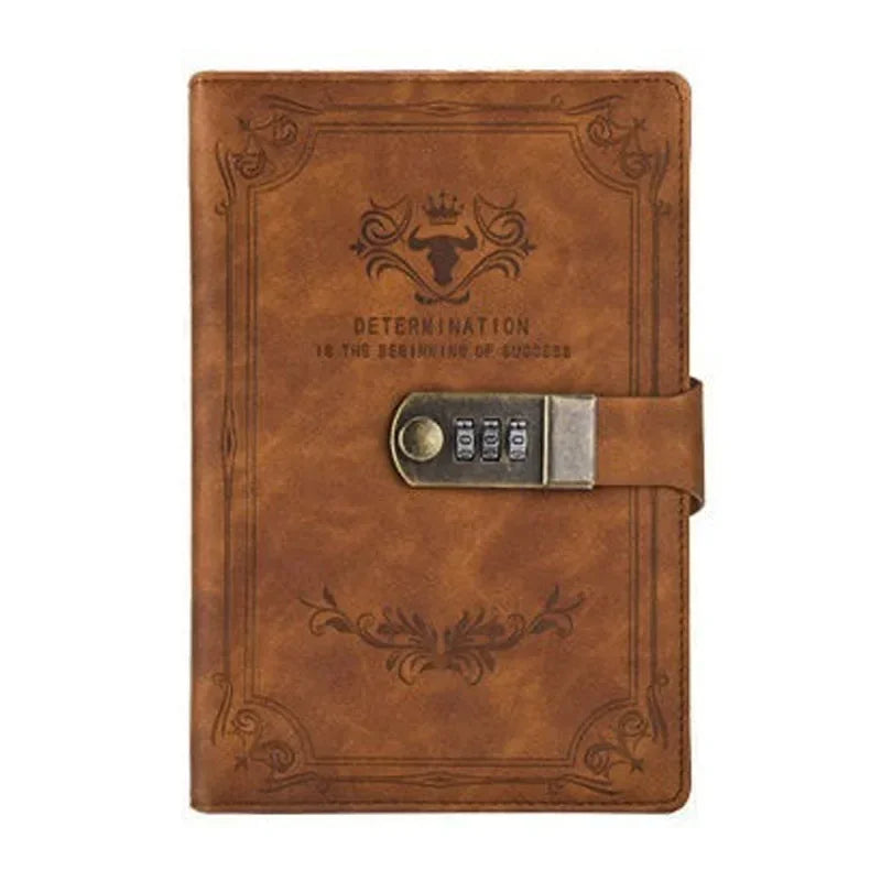 A5 Retro Password Lock Diary – 200-Page Journal Notebook with Secure Lock