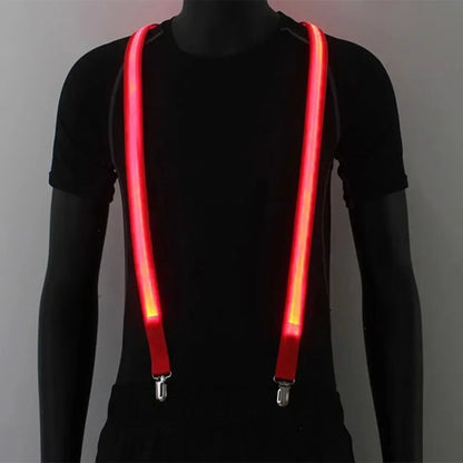 Pajarita y Tirantes LED Luminosos – Accesorios Brillantes para Fiestas, Bodas, Festivales y Cumpleaños