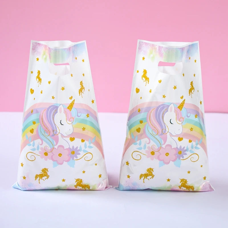 10/25/50 unidades Bolsas de Regalo de Unicornio para Dulces – Lindas Bolsas de Mano para Recuerdos de Fiesta, Decoraciones de Cumpleaños, Baby Showers, Regalos para Niños y Artículos de Celebración