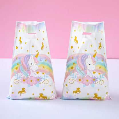 10/25/50 unidades Bolsas de Regalo de Unicornio para Dulces – Lindas Bolsas de Mano para Recuerdos de Fiesta, Decoraciones de Cumpleaños, Baby Showers, Regalos para Niños y Artículos de Celebración