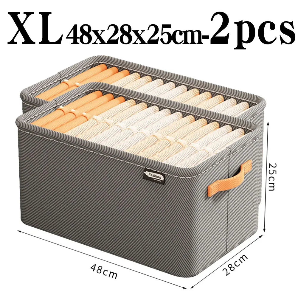 Thickened Clothes Storage Organizer – Foldable Wardrobe Storage Box for Pants, Sweaters, Jeans & Clothing, Drawer Organizer Cabinet Storage Container for Home Organization