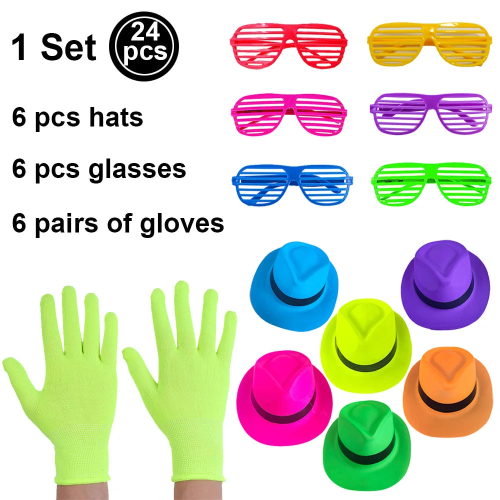 Neon UV Reactive Party Hats – Fluorescent Formal Hats for Glow Parties, Festivals & Events
