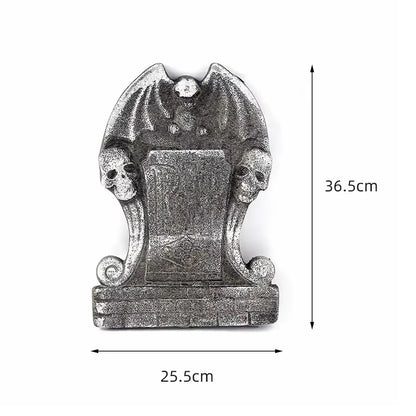 1PC Halloween Foam Skeleton Tombstone Decoration – Grave Bat & Ghost Horror Prop for Haunted Houses, Halloween Parties & Spooky Home Decor
