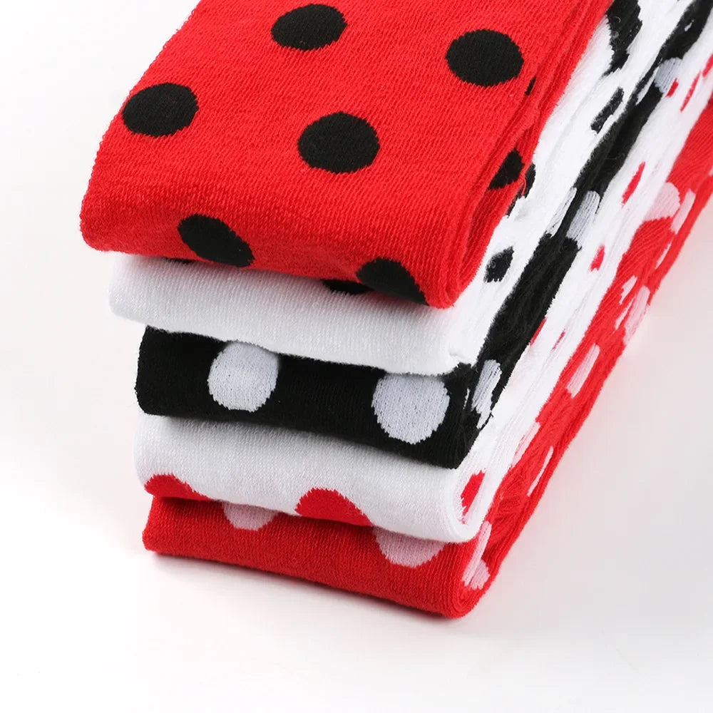 Thigh High Socks Women Over Knee Striped Polka Dot Stockings Black White Pink Lolita Cosplay Harajuku Y2K Kawaii