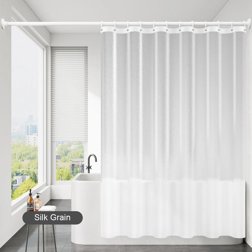Doublure de rideau de douche imperméable en PEVA – Rideau de bain translucide à grain de soie pour salle de bain
