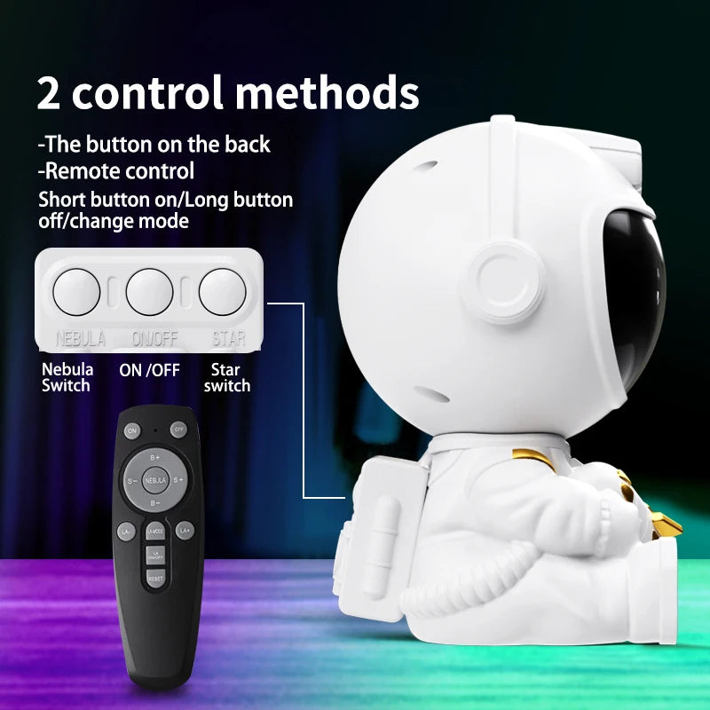 Astronaut Galaxy Projector Night Light – LED Starry Sky Lamp for Bedroom Decor, Kids Gift & Relaxing Atmosphere