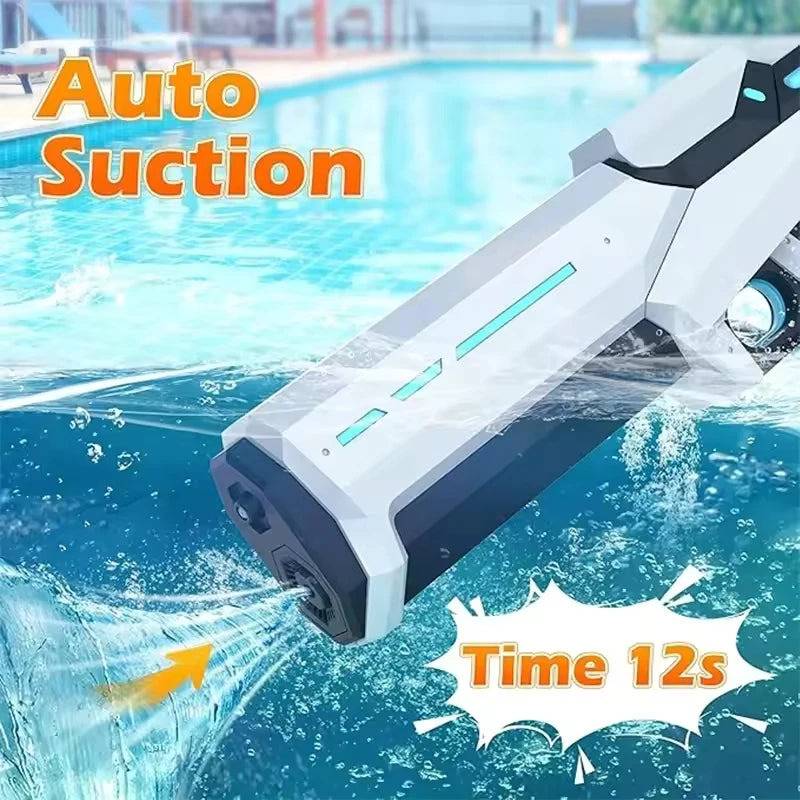 Pistolet à Eau Électrique pour Adultes – Puissant Lanceur d'Eau Automatique avec Grand Réservoir d'Eau pour Piscine d'Été, Plage et Jeux Aquatiques Extérieurs