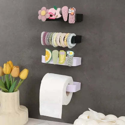 Adhesive Toilet Paper Holder Wall-Mounted Kitchen Roll & Paper Towel Rack No-Drill Tissue Holder