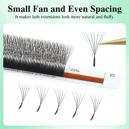 NAGARAKU V Shape Premade Eyelash Extensions – 2D/3D/4D/5D W Volume Fans for Natural Soft Fluffy Volume Lash Look