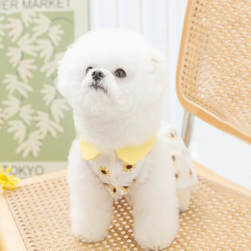 Cute Dog Princess Dress Bow Lace Mesh Summer Pet Skirt for Poodle, Chihuahua, Puppies & Small Dogs