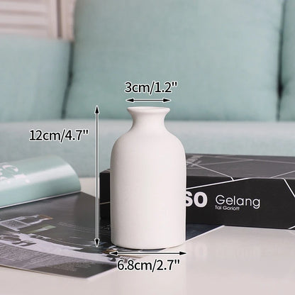 Florero Nórdico de Cerámica Blanca – Jarrón Decorativo Moderno para Sala de Estar, Decoración del Hogar y Escritorio