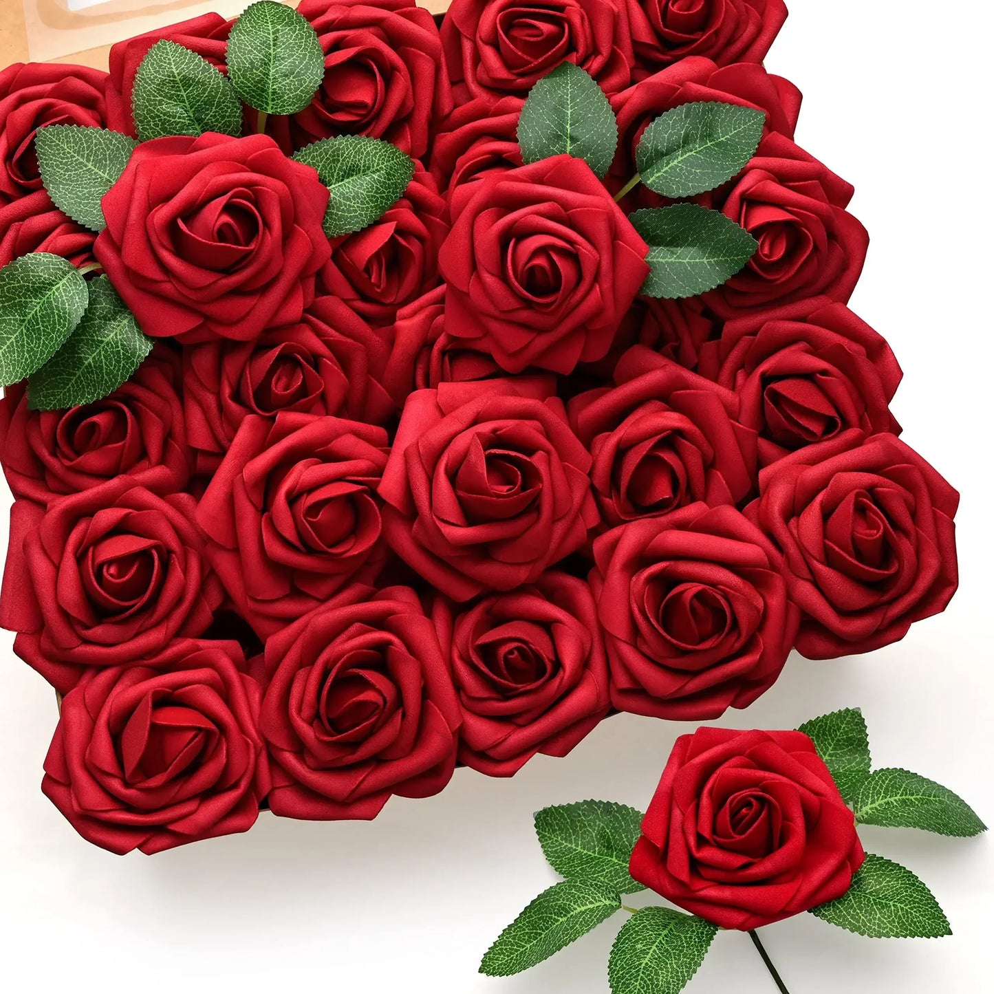 Rosas artificiales de espuma, de 10 a 100 unidades – Rosas sintéticas realistas para ramos de boda, centros de mesa, decoraciones para fiestas, regalos para el Día de la Madre y San Valentín, arreglos florales de bricolaje
