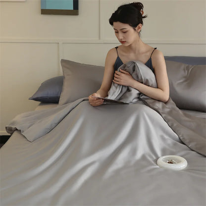 100% Mulberry Silk Bedding Set – Luxury Duvet Cover, Bed Sheet & Pillowcase Set
