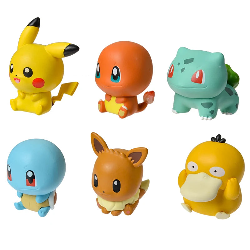 Pokémon Poké Ball Mini Action Figures Set – Pikachu Charmander Bulbasaur Anime Model Toy Gift for Kids