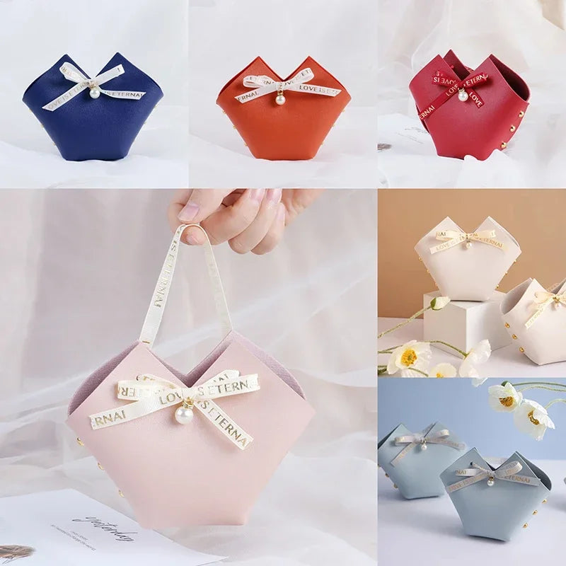 20PCS Bolsas de Regalo de Cuero con Cinta de Lazo – Mini Bolsos para Recuerdos de Bodas, Navidad, Dulces, Regalos y Empaque de Lujo para Fiestas