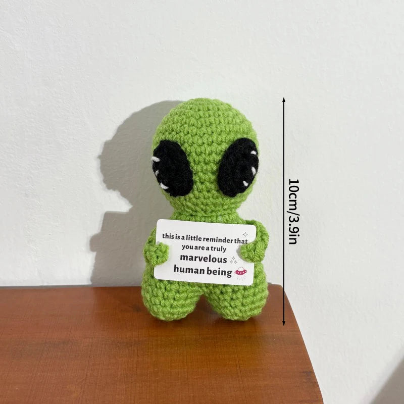 Poupée Pomme de Terre Énergétique Positive au Crochet – Figurine Mignonne en Tricot à Serrer, Artisanat Animalier Kawaii Fait Main au Crochet & Cadeau de Noël