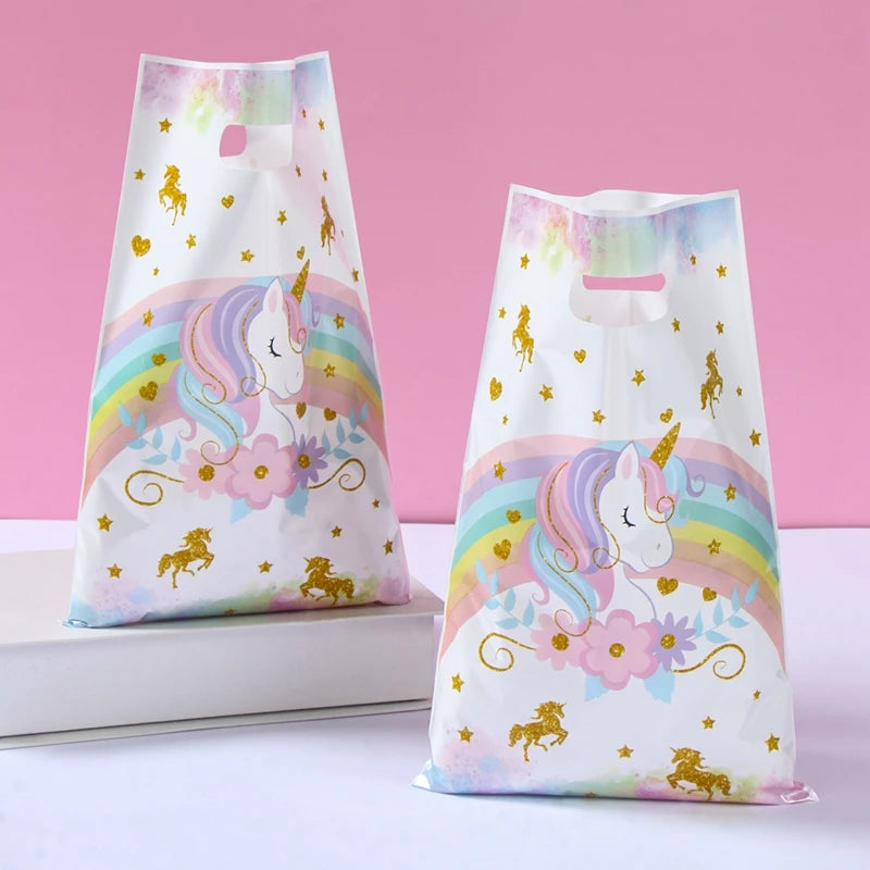 10/25/50 unidades Bolsas de Regalo de Unicornio para Dulces – Lindas Bolsas de Mano para Recuerdos de Fiesta, Decoraciones de Cumpleaños, Baby Showers, Regalos para Niños y Artículos de Celebración