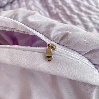 Juego de ropa de cama de 3 piezas de encaje coreano Seersucker – Juego de funda nórdica y fundas de almohada para dormitorio y habitación de invitados